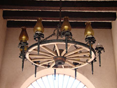 Wagon wheel chandelier in Sedona